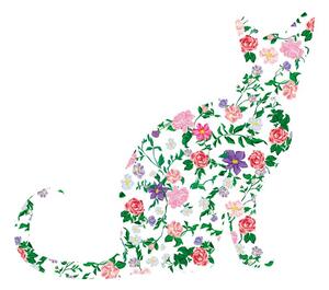 Tapeta kočka z květin