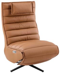 RELAXAČNÍ KŘESLO, kov, textil, kůže, černá, koňaková Stylife - Relaxační křesla