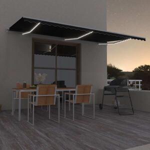 Ručně zatahovací markýza s LED světlem 600 x 300 cm antracitová 3068964