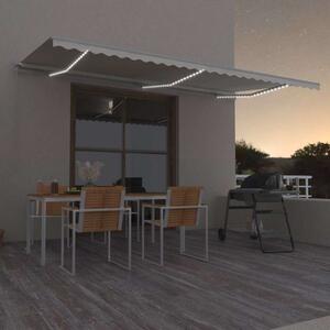 Ručně zatahovací markýza s LED světlem 600 x 300 cm krémová 3068962