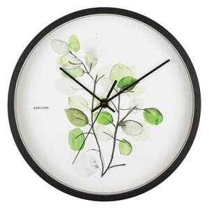 KARLSSON Nástěnné hodiny Botanical Eucalyptus 26 × 4,5 cm
