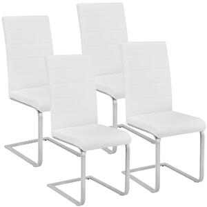 Tectake 402554 4 houpací židle, umělá kůže - bílá