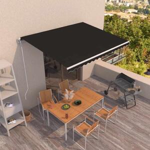 Automatická zatahovací markýza 400 x 350 cm antracitová 3068989
