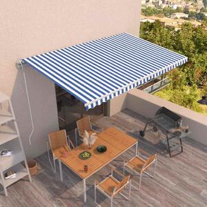 Automatická zatahovací markýza 500 x 350 cm modrobílá 3069026