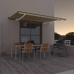Ručně zatahovací markýza s LED světlem 500 x 300 cm žlutobílá 3069143