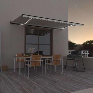 Ručně zatahovací markýza s LED světlem 500 x 300 cm krémová 3069142