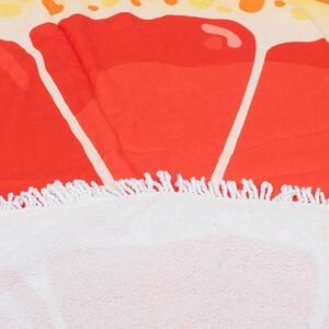KIK Kulatá plážová deka pomeranč 150 cm