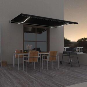 Automatická markýza LED a senzor větru 500 x 350 cm antracitová 3069234