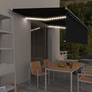 Ručně zatahovací markýza s roletou a LED 5 x 3 m antracitová 3069344