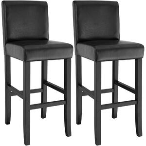 Tectake 403510 2 barové židle dřevěné - černá