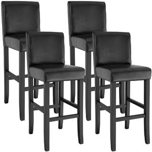 Tectake 403511 4 barové židle dřevěné - černá