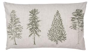 Béžový povlak na polštář se vzorem jehličnatých stromů Natural Pine Trees horizontální – 30x50 cm