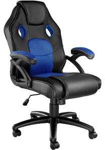 Tectake 403453 kancelářská židle ve sportovním stylu mike - černá/modrá
