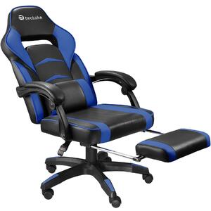 Tectake 404743 herní kancelářská židle comodo s podnožkou - černá/modrá