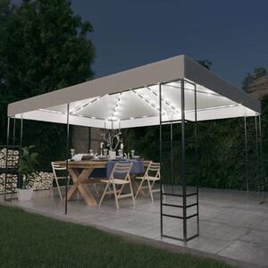 Altán se světelnými LED řetězy 4 x 3 x 2,7 m bílý 3070307