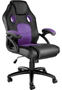 Tectake 403460 kancelářská židle ve sportovním stylu mike - černá/fialová