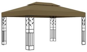 Altán s dvojitou střechou 3 x 4 m taupe 180 g/m² 312244