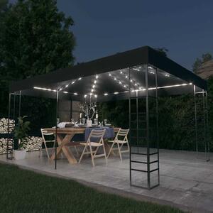 Altán se světelnými LED řetězy 3 x 4 m antracitový 3070308