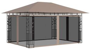 Altán s moskytiérou 4 x 3 x 2,73 m taupe 180 g/m² 312252
