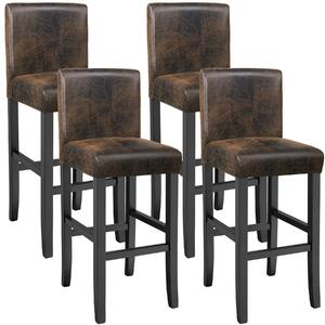 Tectake 403585 4 barové židle dřevěné - vintage hnědá
