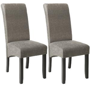 Tectake 403627 2 jídelní židle ergonomické, masivní dřevo - mramorová šedá