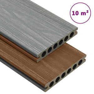 Terasová prkna WPC s příslušenstvím hnědá a šedá 10 m² 2,2 m 3070463