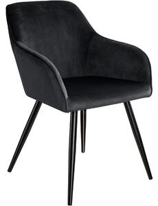 Tectake 403663 židle marilyn sametový vzhled černá - černá
