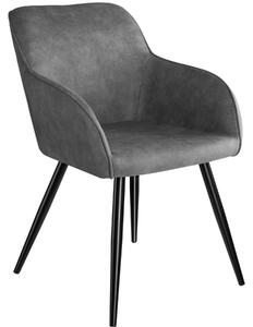 Tectake 403666 židle marilyn stoff - šedo - černá