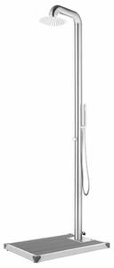 Zahradní sprcha s šedou základnou 230 cm nerezová ocel 3070784