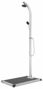 Zahradní sprcha s šedou základnou 220 cm hliník 3070786