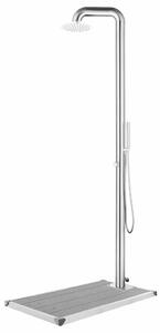 Zahradní sprcha s šedou základnou 230 cm nerezová ocel 3070794