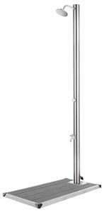 Zahradní sprcha s šedou základnou 220 cm nerezová ocel 3070793