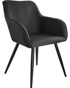 Tectake 403671 židle marilyn v lněném vzhledu - černá