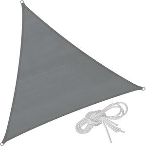 Tectake 403890 stínící plachta proti slunci trojúhelník, šedá - 400 x 400 x 400 cm