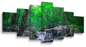 Obraz - Vodopád Erawan, Kanchanaburi, Thajsko (210x100 cm)