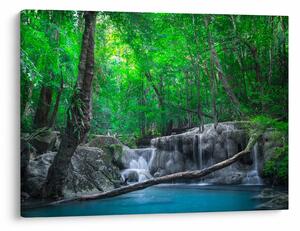 Obraz - Vodopád Erawan, Kanchanaburi, Thajsko (70x50 cm)