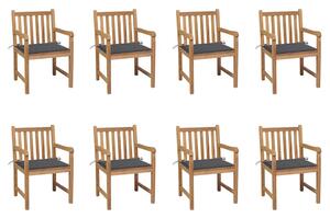 Zahradní židle 8 ks antracitové podušky masivní teak 3073058