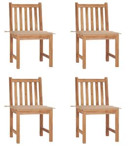 Zahradní židle 4 ks s poduškami masivní teak 3073091
