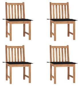 Zahradní židle 4 ks s poduškami masivní teak 3073095