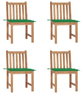 Zahradní židle 4 ks s poduškami masivní teak 3073093