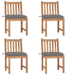 Zahradní židle 4 ks s poduškami masivní teak 3073104