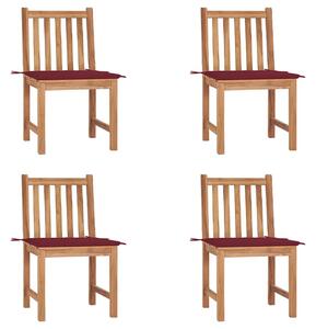 Zahradní židle s poduškami 4 ks masivní teak 3073097