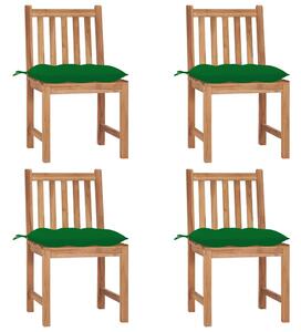 Zahradní židle 4 ks s poduškami masivní teak 3073108
