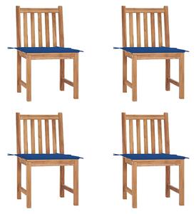 Zahradní židle 4 ks s poduškami masivní teak 3073098