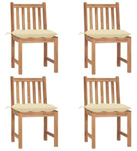 Zahradní židle 4 ks s poduškami masivní teak 3073105