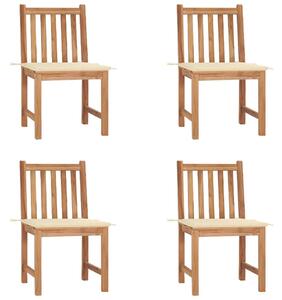 Zahradní židle 4 ks s poduškami masivní teak 3073090