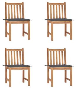 Zahradní židle s poduškami 4 ks masivní teak 3073088