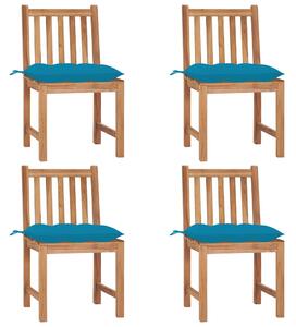 Zahradní židle 4 ks s poduškami masivní teak 3073107