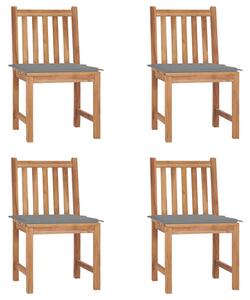 Zahradní židle 4 ks s poduškami masivní teak 3073089