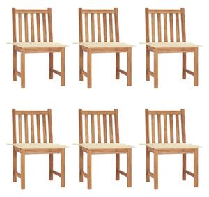 Zahradní židle s poduškami 6 ks masivní teak 3073117